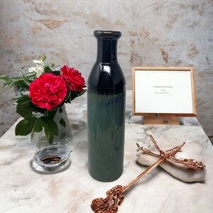 Large Hand Thrown Clay Glazed Deco Vase. Pottery